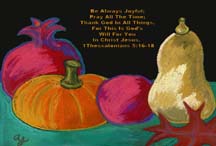 Thanksgiving postcard by artist Angela Young