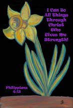 Daffodil postcard by artist Angela Young